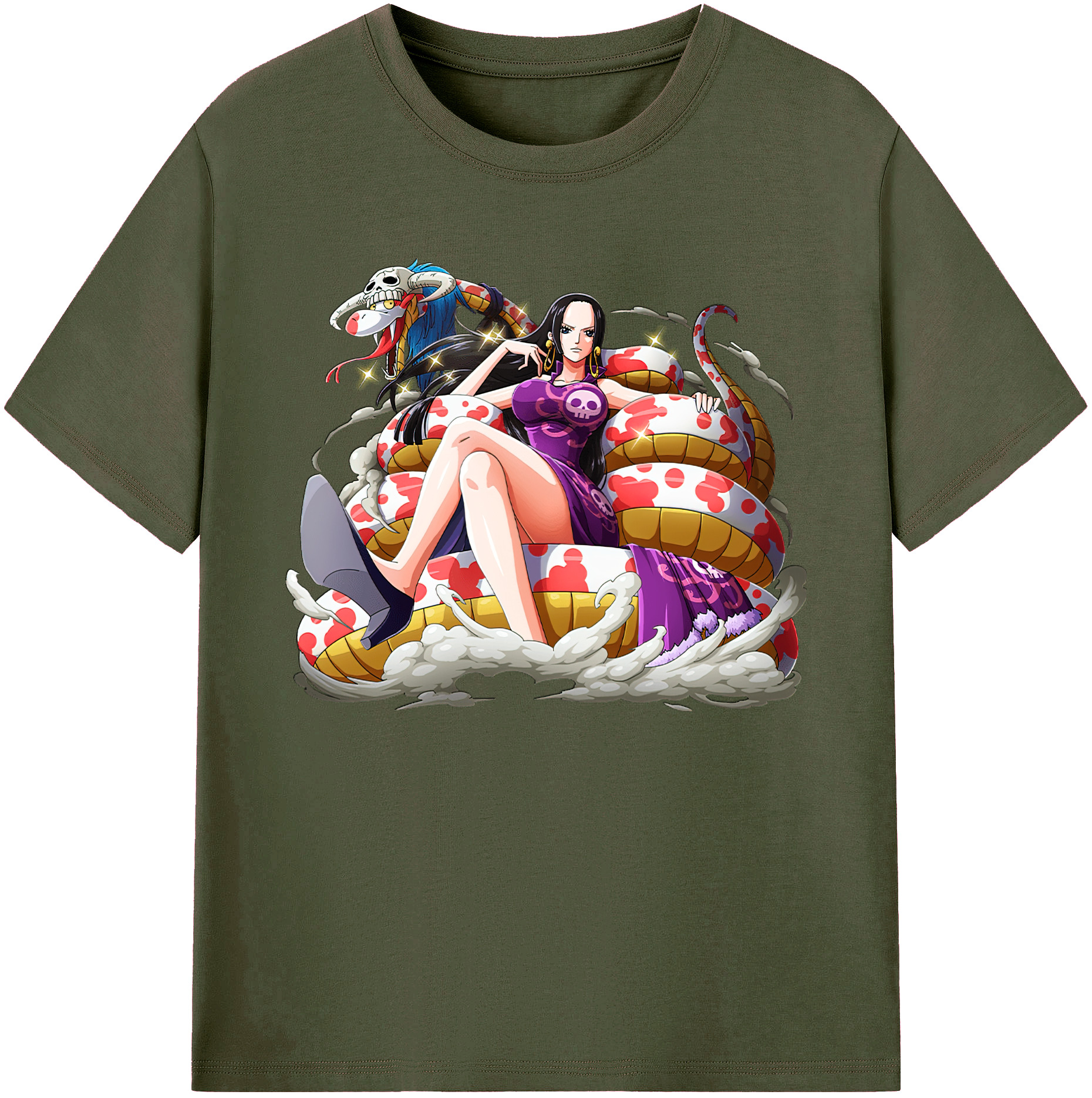 ワンピース ボア・ハンコック ONE PIECE Boa·Hancock 綿100％ メンズ半袖Tシャツ｜肌触りやわらか＆通気性
